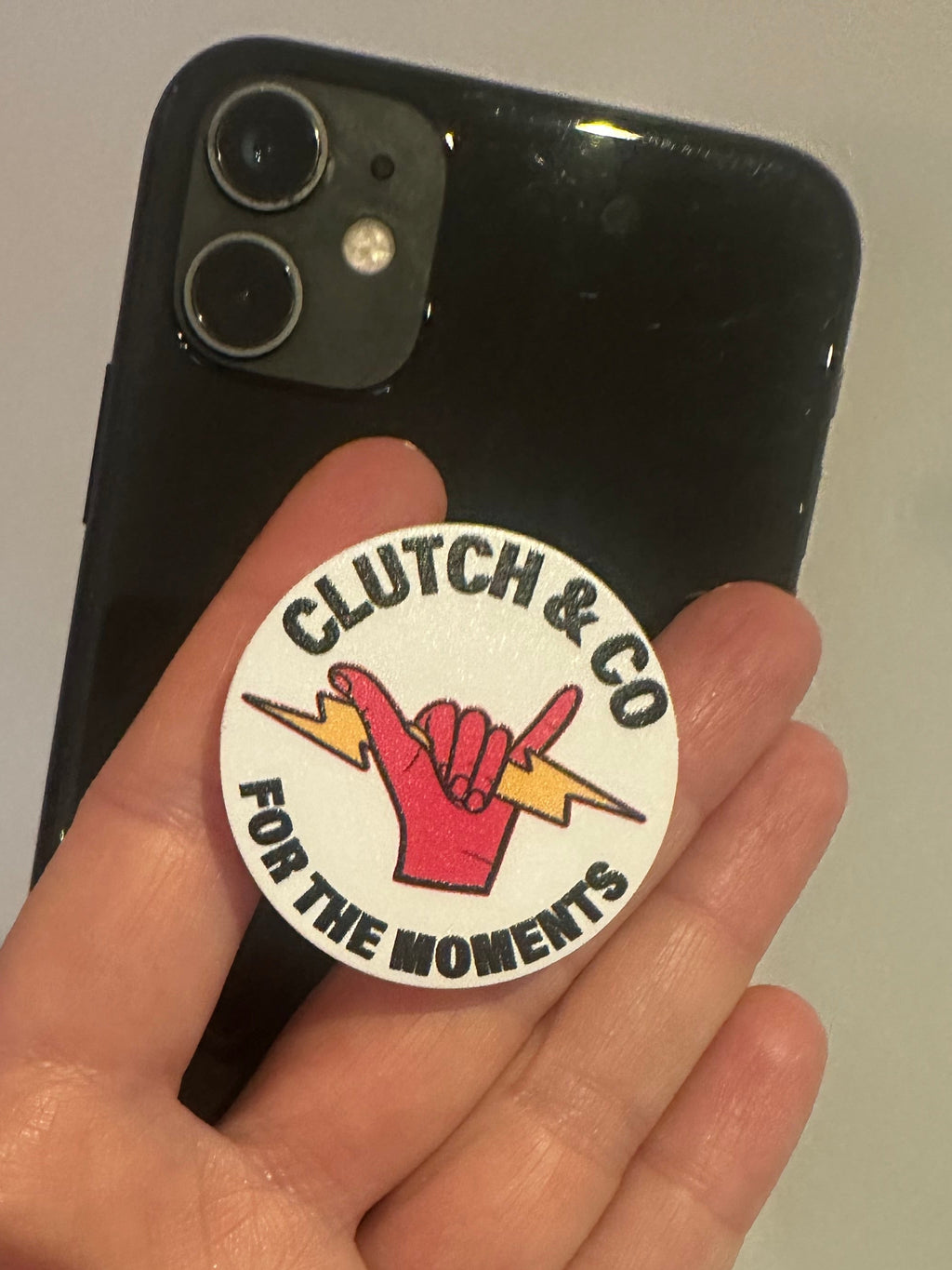 Clutch & Co 'Pink Hand Lightening Bolt' Phone Pop Sockets
